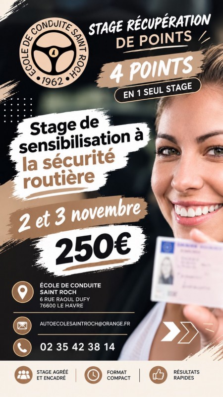 stage de récupération de points 2 et 3 novembre 2026